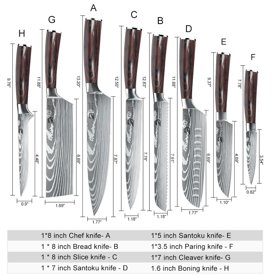 5-19PC Knife Set,Kitchen Knife Set,Knife Block Set,Chef Knife Set with Sharpener - image 4 of 4