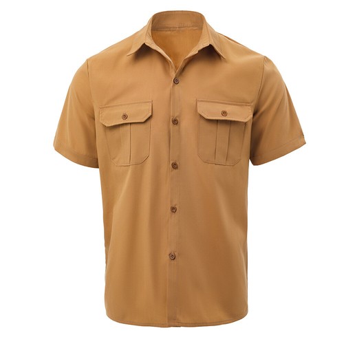 Herren Hemd Button Down Kurzarm zwei Fronttaschen Einfarbig Freizeit Oberteile - Bild 1 von 20