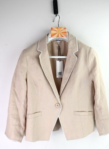 Loobie's Story "Viva" 100% linen jacket in sand size UK14 BNWT - Picture 2 of 13