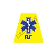 EMT HELMET TETS TETRAHEDRONS HELMET STICKER  EMT YELLOW REFLECTIVE