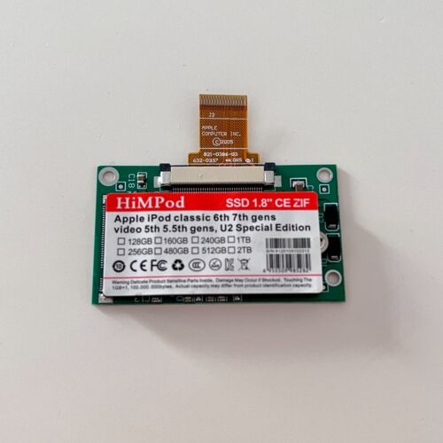 Black 128GB ZIF/CE For ipod classic video Replace MK3008GAH MK8010GAH MK1634GAL - Picture 2 of 3