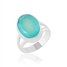 Aqua Chalcedony Gemstone Ring Stunning Ring 925Sterling Silver Fashion Ring Gift