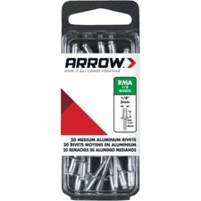 (20-20ct)-Arrow 1/8 In. x 1/4 In. Permanent Aluminum Rivet Model: RMA1/8