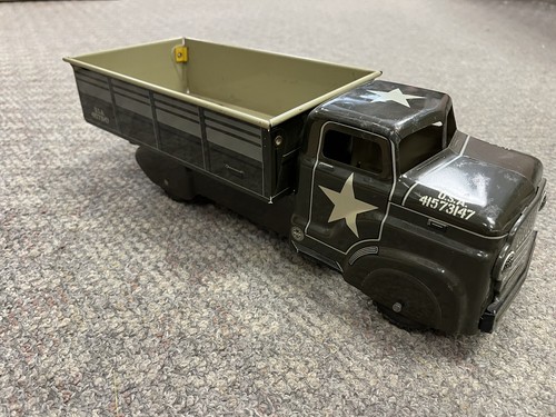 + Vintage Marx Tin Military Army USA 41573147 Transport Truck 13 1/2" Long - Picture 4 of 10