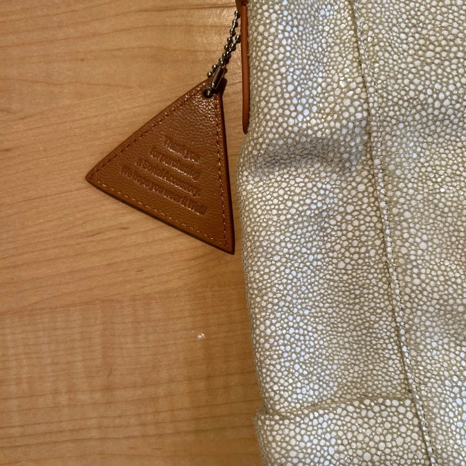 Bolso de Hombro Sorial New York Verde Patrón Piel de Serpiente Brillo Gamuza Cuero Foto 3 de 4