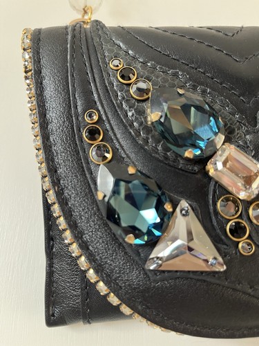 Bracher Emden jewelled crystal black leather mini cross body bag - Picture 6 of 10
