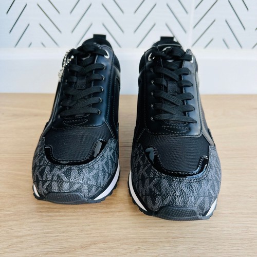 🤩MICHAEL KORS Wilma Trainer Canvas Sz 7 Womens Shoes Black Fashion Sneakers New - Picture 9 of 11