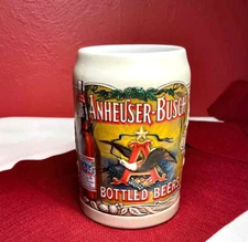 Anheuser-Busch Beer Stein Mug  Bottled Beer Ceramarte  Brazil 1991