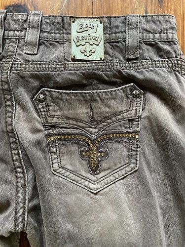 Rock Revival Jeans "Dan" Straight Leg Stitching Embellished Pockets Mens 42 X 26 - Picture 10 of 12