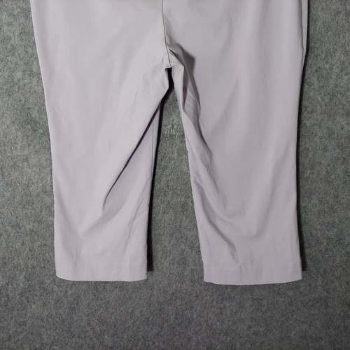 Briggs Pants 16 Crop Trouser Straight Leg Purple Stretch Pockets Elastic Waist - Picture 8 of 24