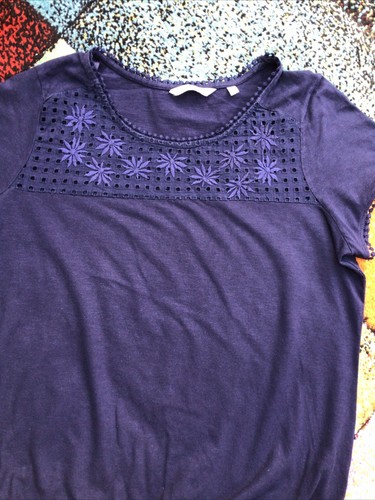 NEXT Womens Navy Blue Bubble Hem Top Uk Size 16 - 第 6/7 張圖片
