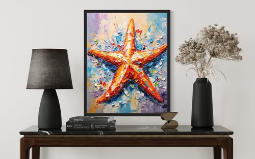 Starfish Animal Abstract Art Print Poster Wall Art Painting - Picture 4 of 7