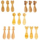 Sass & Belle Kids Bamboo Animal Wooden Spoons Set 3 Reusable Cutlery