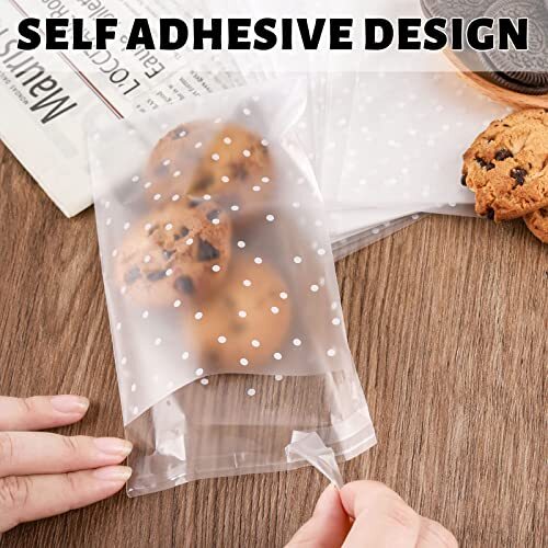 NPLUX 200PACK Self Sealing Cellophane Bags Cookie Bags for Gift Giving Clear ... - Picture 4 of 6