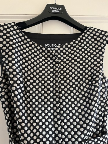 Boutique Moschino Dress- Polka Dots (Silver on Black) XS /UK 8. RRP £425 - Picture 10 of 12