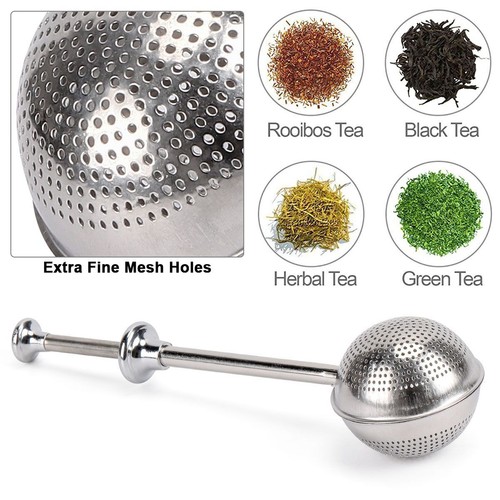 Ball Mesh Tea Infuser Loose Leaf Strainer Spice Filter Herb Steeper Diffuser - Picture 5 of 9