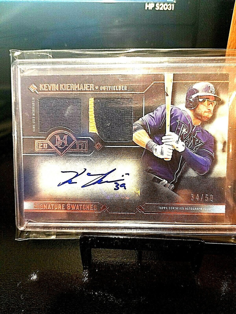2017 KEVIN KIERMAIER #34/50 TOPPS MUSEUM COLLECTION.AUTOGRAPH DUAL GU. JERSEY PR