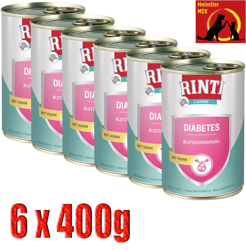 Rinti Canine Diabetes Huhn 6x400g Dietfutter - Regulierung der Glucoseversorgung