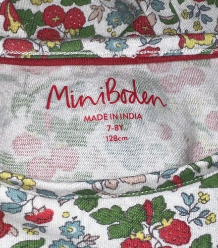 Mini Boden Big Appliqué Jersey Ivory Autumn Berry Unicorn Dress Girls 7 8 - Picture 4 of 7