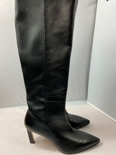 stuart weitzman Black leather pointed toe knee high boots 9.5M - Picture 1 of 9