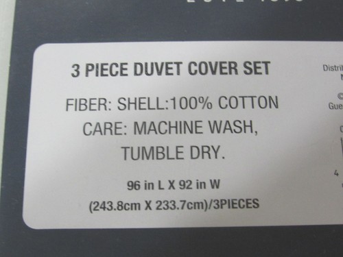 Fieldcrest Duvet Cover Set Light Green Striped 96x92 cotton new #2750 - 第 3/4 張圖片