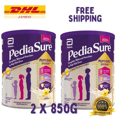 Abbott Pedia Sure 2 x 850g Vanilla Complete Nutrition Growth 1-10 Yrs DHL EXPRES