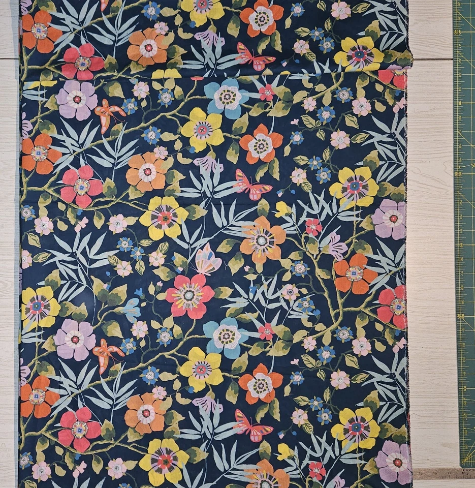 Ткань Liberty с цветочным рисунком для газона легкая полностью хлопковая ткань 1 5/8 ярда - Изображение 3 из 3