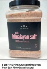 5 LB FINE Pink Crystal Himalayan Pink Salt Fine Grain Natural