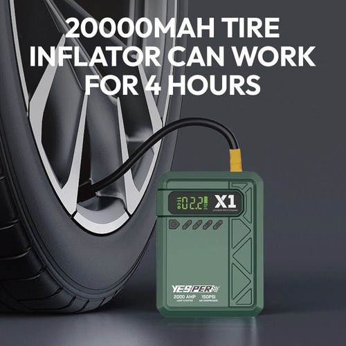 YESPER Jumper Box For Car Battery portable with Air Compressor 150Psi Digital - Picture 3 of 12