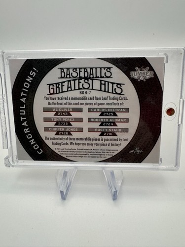 2024 Leaf Lumber Greatest Hits Oliver/Perez/Jones/Beltran/Alomar/Staub 2/6 BGH-7 - Picture 4 of 4
