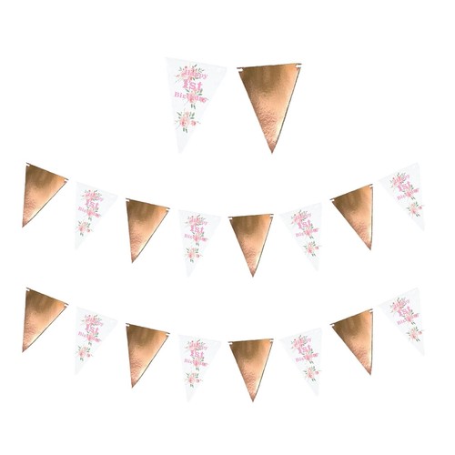 GIRLS 1ST BIRTHDAY DECORATIONS FIRST BANNER GARLAND BALLOONS CONFETTI BUNTING - Picture 2 of 8