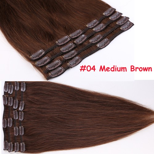 7PCS Real Clip in Remy Human Hair Extensions 70g-120g Straight Full Head US B321 - Picture 14 of 27