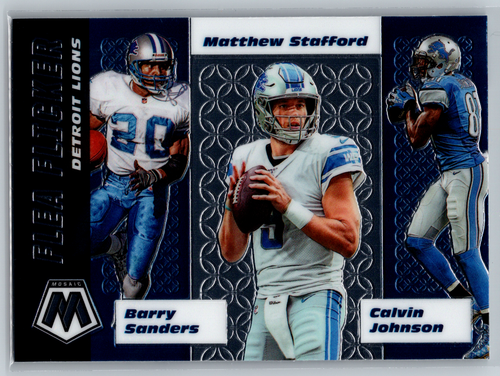 Barry Sanders/Matthew Stafford/Calvin Johnson 2020 Panini Mosaic Flea Flicker #7