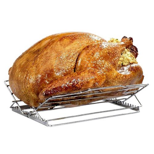 Turkey Roasting Rack, Stainless Steel Rib Rack for Roasting, Grilling and Smokin - Picture 2 of 7