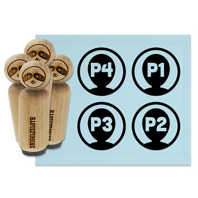 Gaming Player Indicators 1 2 3 4 One Two Three Four Rubber Stamp Set Stamping