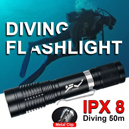 Waterproof 100000LM LED Scuba Diving Flashlight Torch Portable Underwater 50M