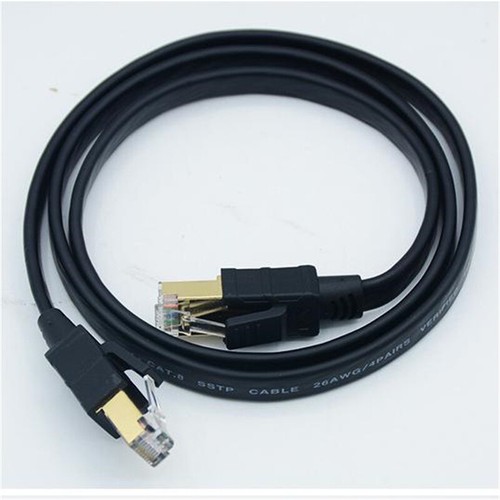 Câble Ethernet plat tressé CAT8 3/6/10/16/30FT RJ45 CAT 8 câble Internet - Photo 3/16