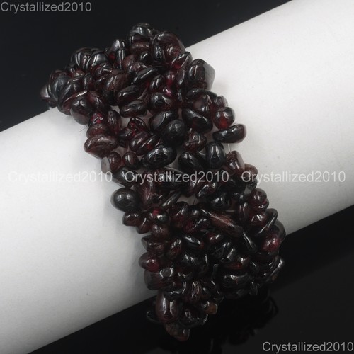 Wholesale AAA Natural Gemstone Nugget Beaded Stretchy Bracelet Healing 30mm Wide - Picture 27 of 36