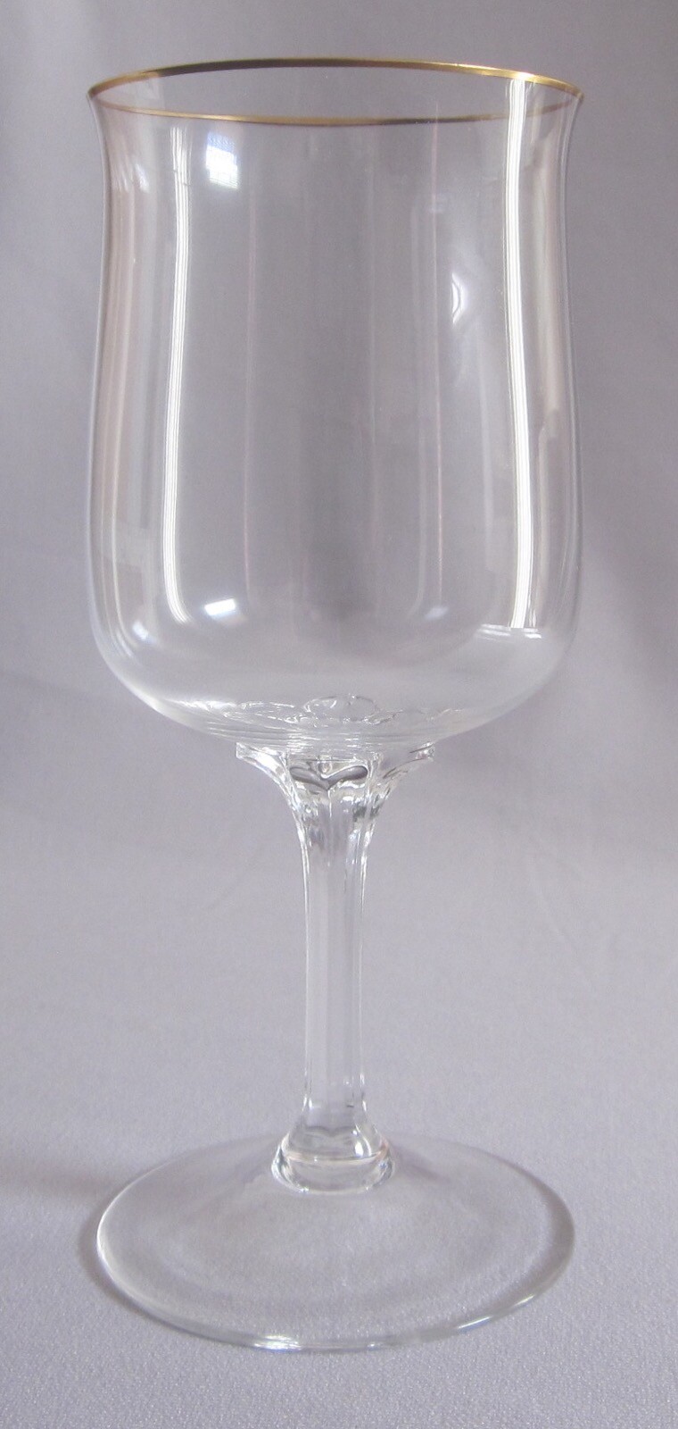 Water Goblet Glass Vintage Lenox Crystal Intrigue Pattern Gold 7 1/8