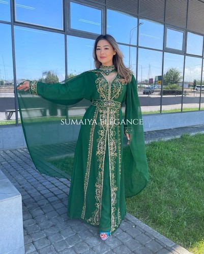 SALE New Moroccan Dubai Kaftans Farasha Abaya Dress Very Fancy Long Gown SE 1807 - Picture 4 of 8