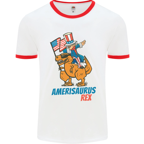 Amerisaurus T-Rex Abtupfen Onkel Sam USA Herren Ringer Maglietta - Bild 26 von 36