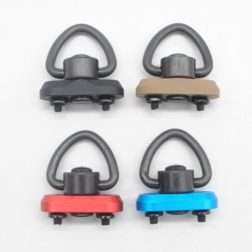 Tan "Heart" QD Sling Swivel +Blue/Red/Tan/Black Keymod/M-lok Rail Attachment Set - Picture 6 of 9