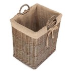 Wicker Rectangular Log Basket With Lining