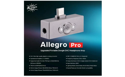 ALLEGRO PRO UPGRADED  Linsoul Kiwi Ears IEM Earphone DAC/AMP, USB C to 3.5/4.4mm