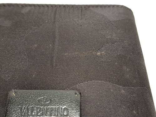 Valentino Garavani Geldbörse schwarz Camouflage Jacquard Shell und Leder Brieftasche - Bild 11 von 13
