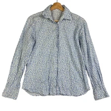 Martina Venti Dodici Button up Blue Floral shirt long sleeve Women's Size 42
