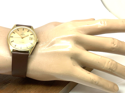 Omega Mens Watch 166.041 Vintage 1969 Swiss Automatic 565 Gold Dial Leather 34mm - Picture 3 of 16