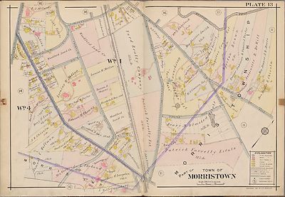 TWIN OAKS ATLAS MAP 1910 MORRISTOWN MORRIS COUNTY TOWNSHIP NEW JERSEY FAIR OAKS