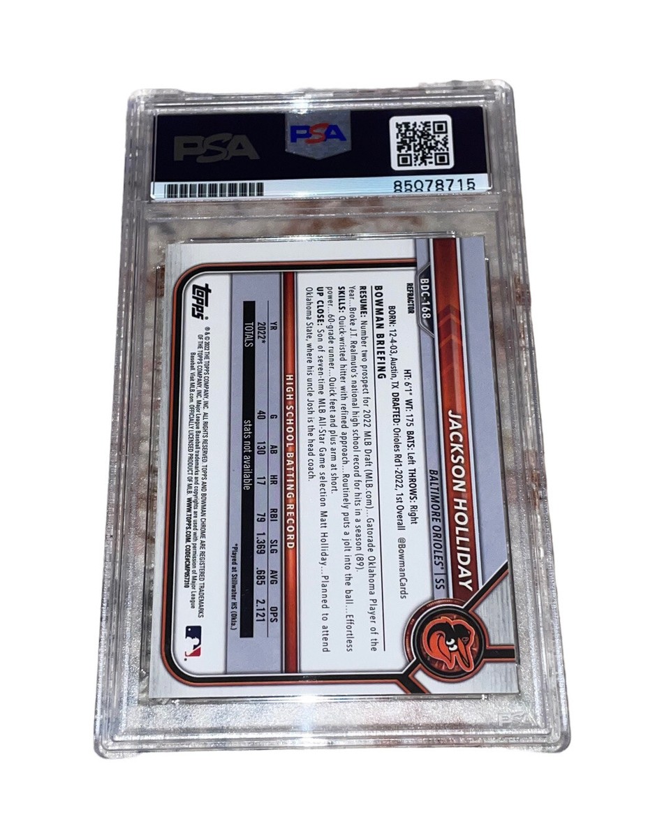 Jackson Holliday 直筆サイン　25シリ　ホリデーMLB auto 2024 Topps Chrome Jackson Holliday Orioles Orange Auto /25
