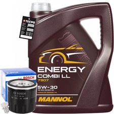 BOSCH ÖLFILTER + 5L MANNOL 5W-30 ENERGY COMBI LL passend für VW 504.00 507.00
